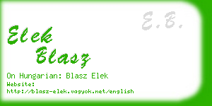 elek blasz business card